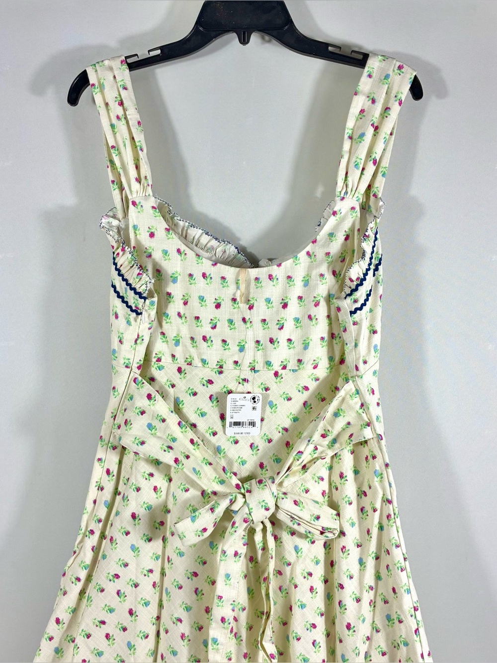 Free People Sweet Hearts Floral Sleeveless Cotton Midi Dress Western Medium NWT - Picture 10 of 17